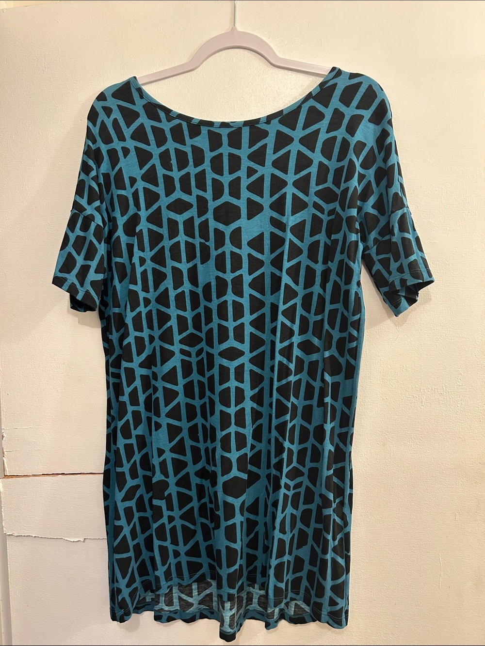 Ava Sky Blue and Black Geometric Mini Dress